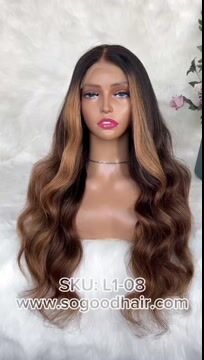 Georgina| Ombre Coffee Brown with Honey Brown Raw Hair Wig